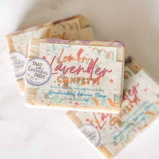 Lemon Lavender Confetti Handcrafted Artisan Soap (7177417818289)